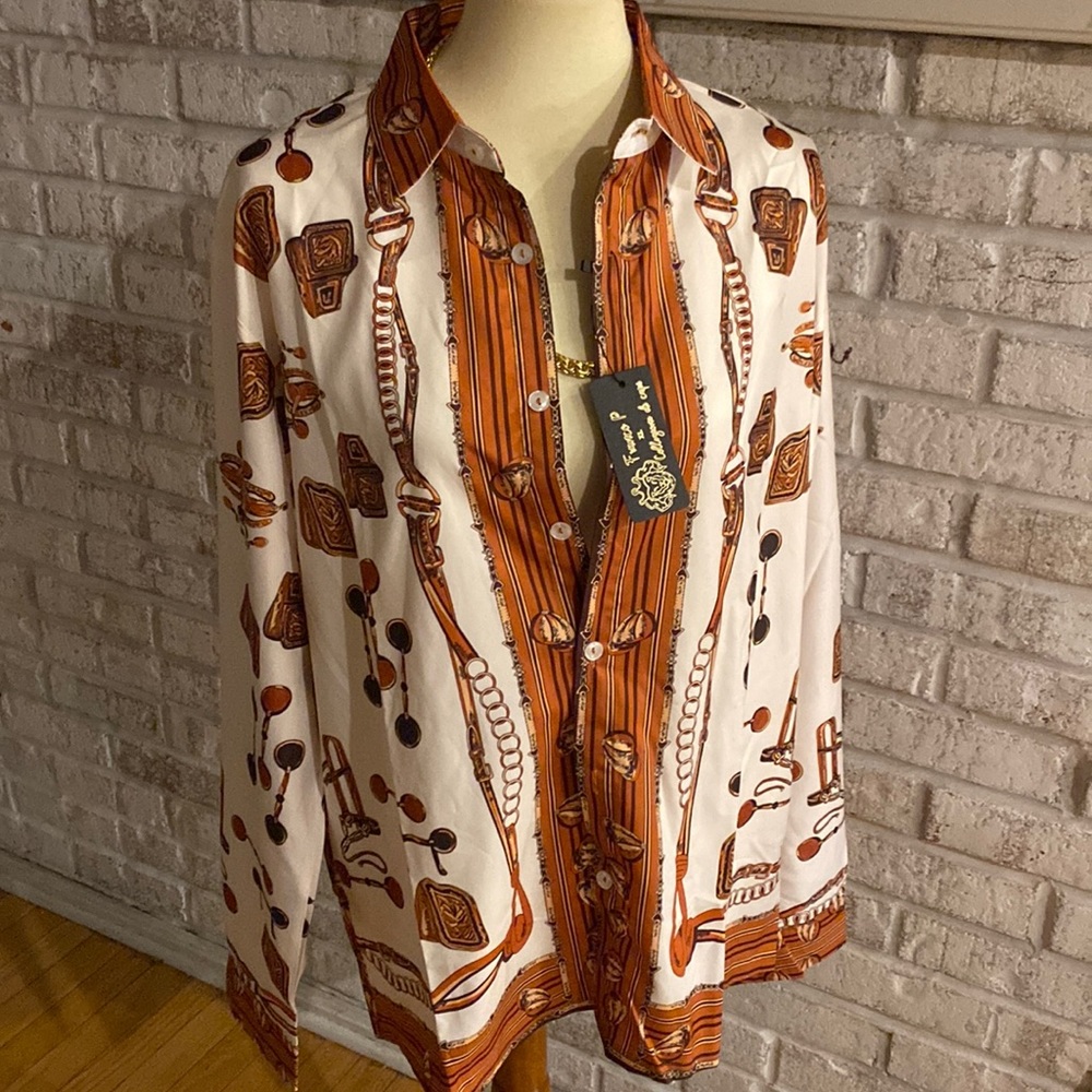 Franco P Collezione di capi Versace style silky shirt xl
